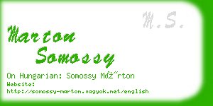 marton somossy business card